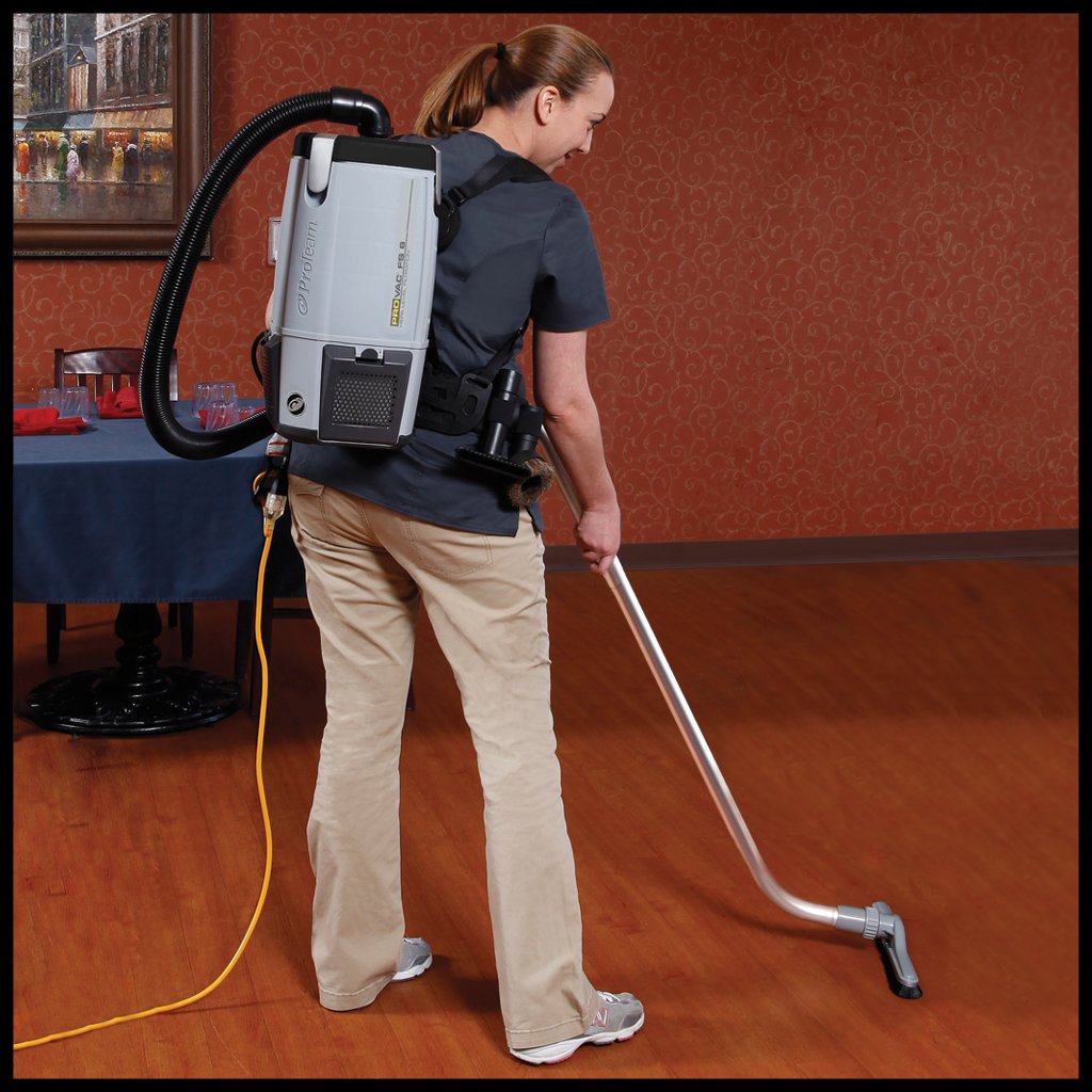 ProTeam Vacuum Backpack, ProVac FS 6 Commercial Backpack Vacuum Cleaner with HEPA Media Filtration and Small Business Kit, 6 Quart, Corded