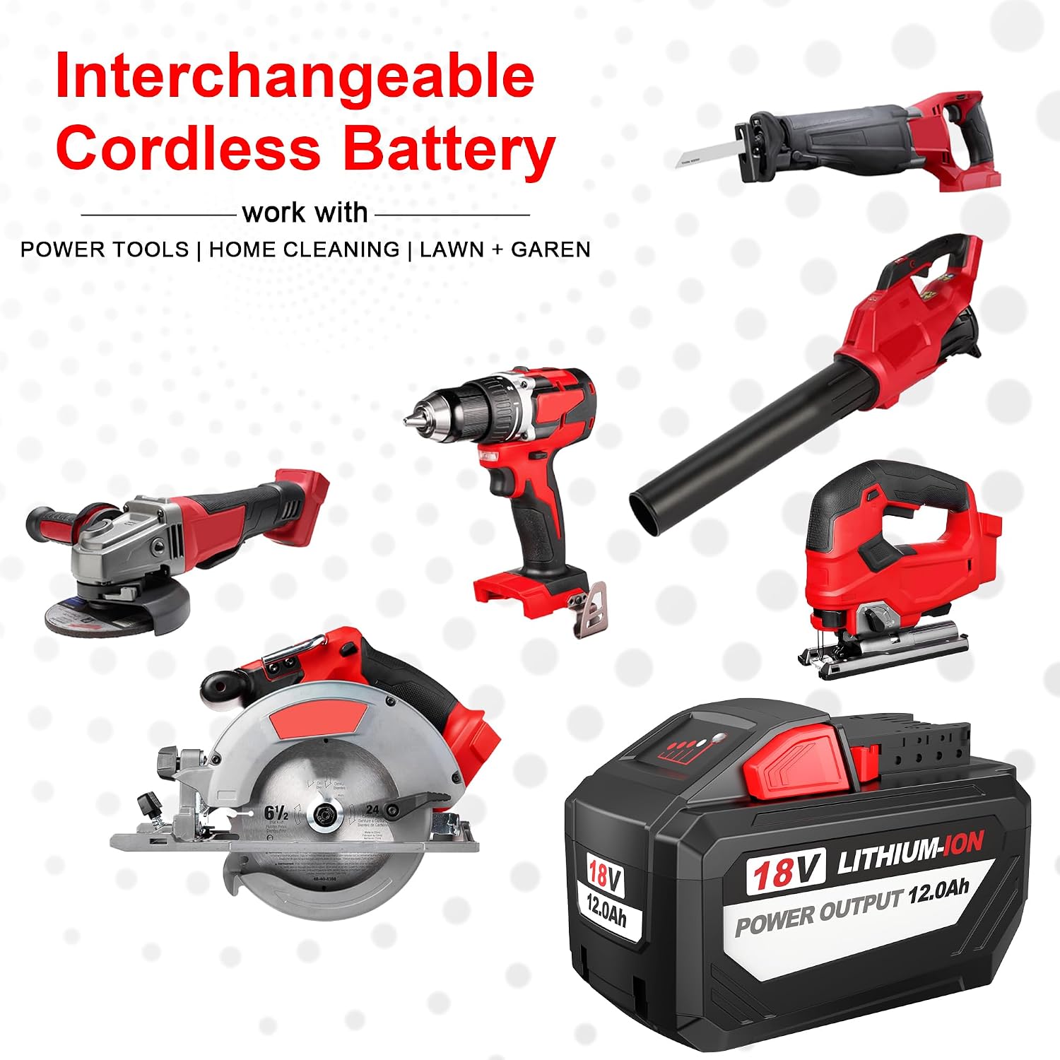 BULL-TECH 18V 12.0 AH Replacement for Milwaukee Electric Tools M18 High Output HD12.0 Battery Pack Compatible with All Power 18V Milwaukee Power+ Tools