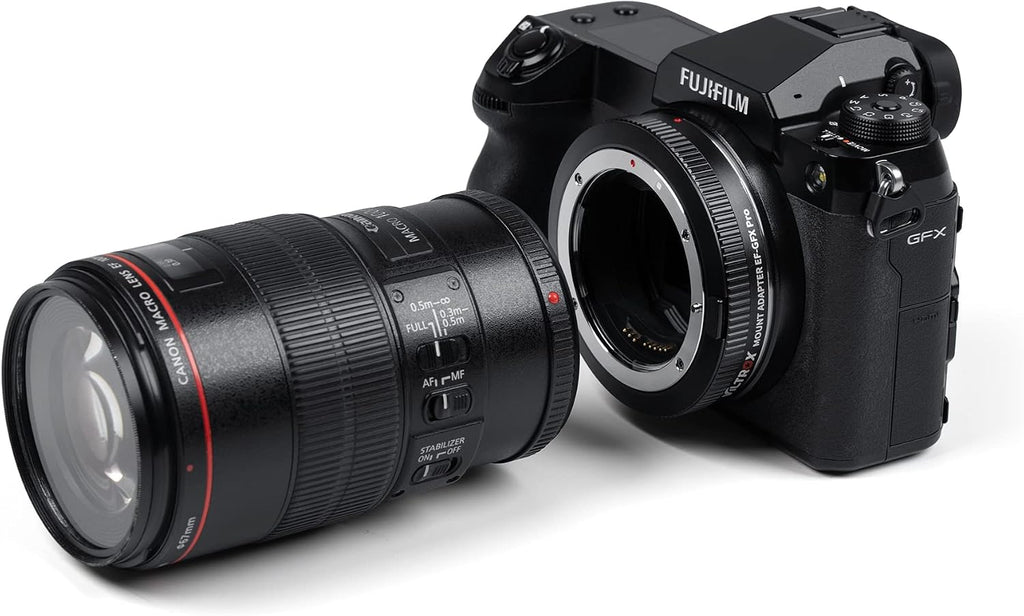 VILTROX EF-GFX Pro Auto Focus Lens Mount Adapter with Manual Aperture Ring for Canon EOS EF/EF-S Lens to Fujifilm G-Mount GFX Camera 100/100S/50S/50R