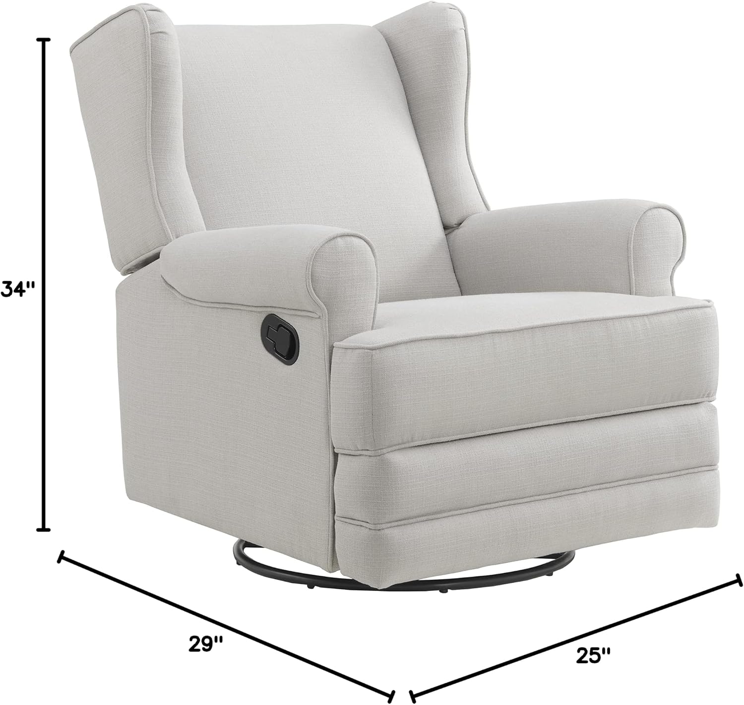 Oxford Baby Teegan Upholstered Swivel Glider & Recliner Nursery Chair, Sand