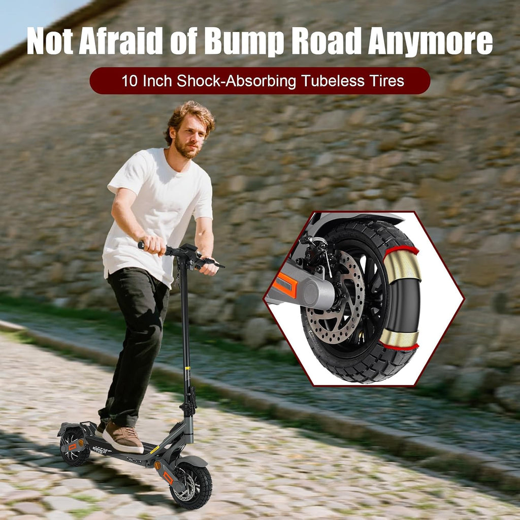 Fast Electric Scooter Adults, 1200W/5600W Off Road E Scooter, 35/50 Miles Long Range, 35/50 MPH Top Speed, 10/11' Tires, Foldable Kick Scooter for Adults and Teens with Dual Suspension