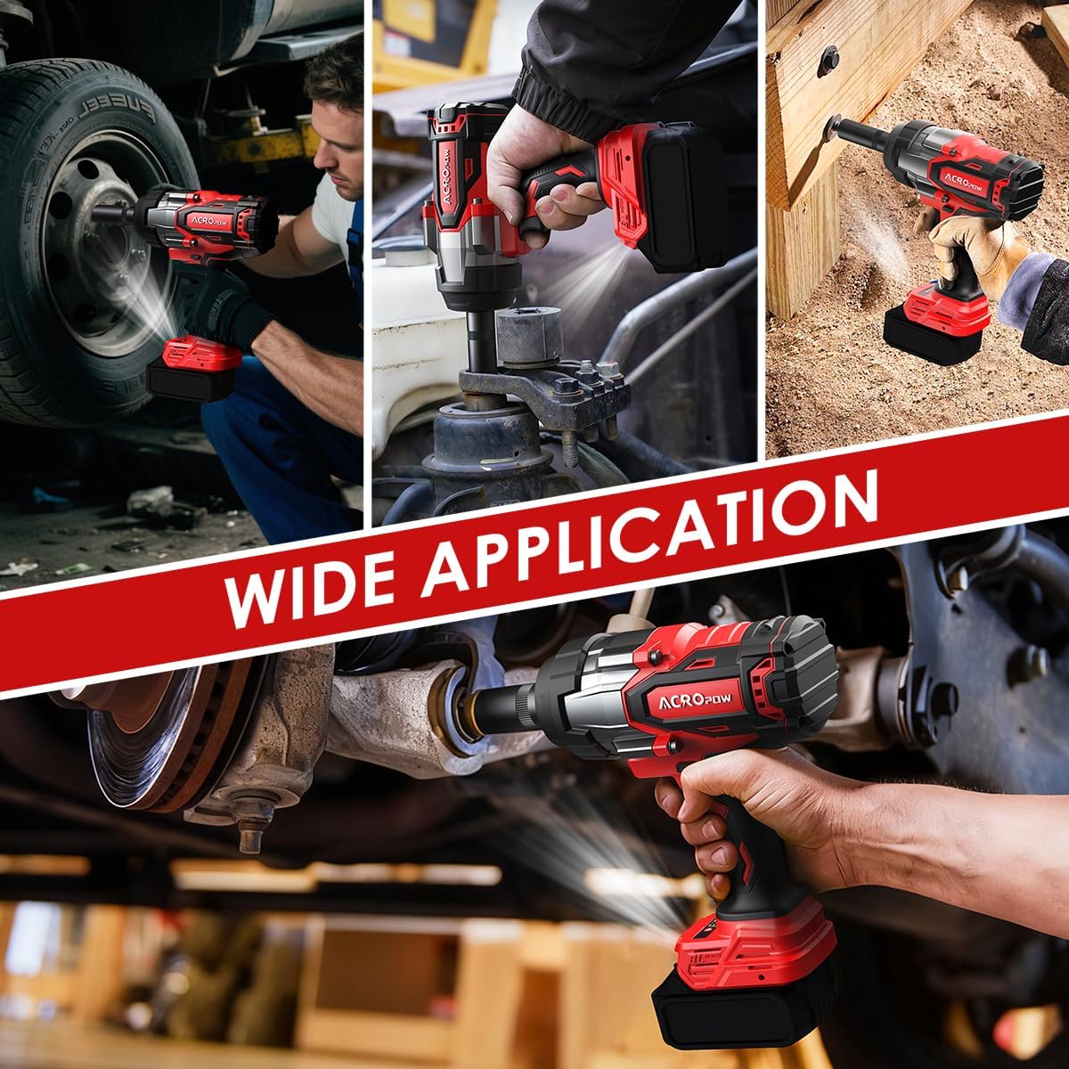 ACROPOW Cordless Impact Wrench Compatible with Milwaukee 18V Battery， 1/2' 1700FT-LBS Brushless High Torque Impact Driver, Auto-Stop Reverse, Variable Speed Heavy Duty Impact Gun(Bare Tool)