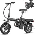 LELEKUAI Electric Bike for Adults and Teens, Folding Ebike,Commuter City Foldable E Bike with 560W Motor and 48V 10Ah Battery, 24MPH Speed Pedals Assist, Dual Disc Brakes,14' Compact Electric Bicycle