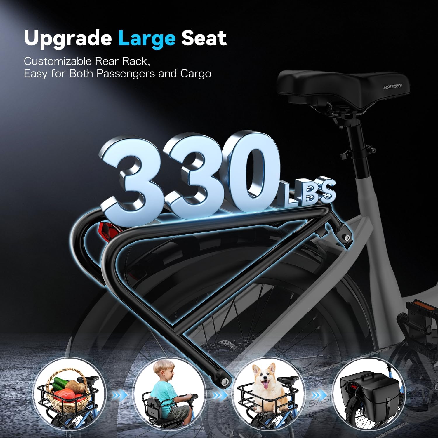 Electric Bike for Adults 1000W 1500W Peak Motor 15AH 20AH Removable Battery 70Miles 80Miles UL 2849 Certified Electric Commuter Bike Front Suspension Ebike