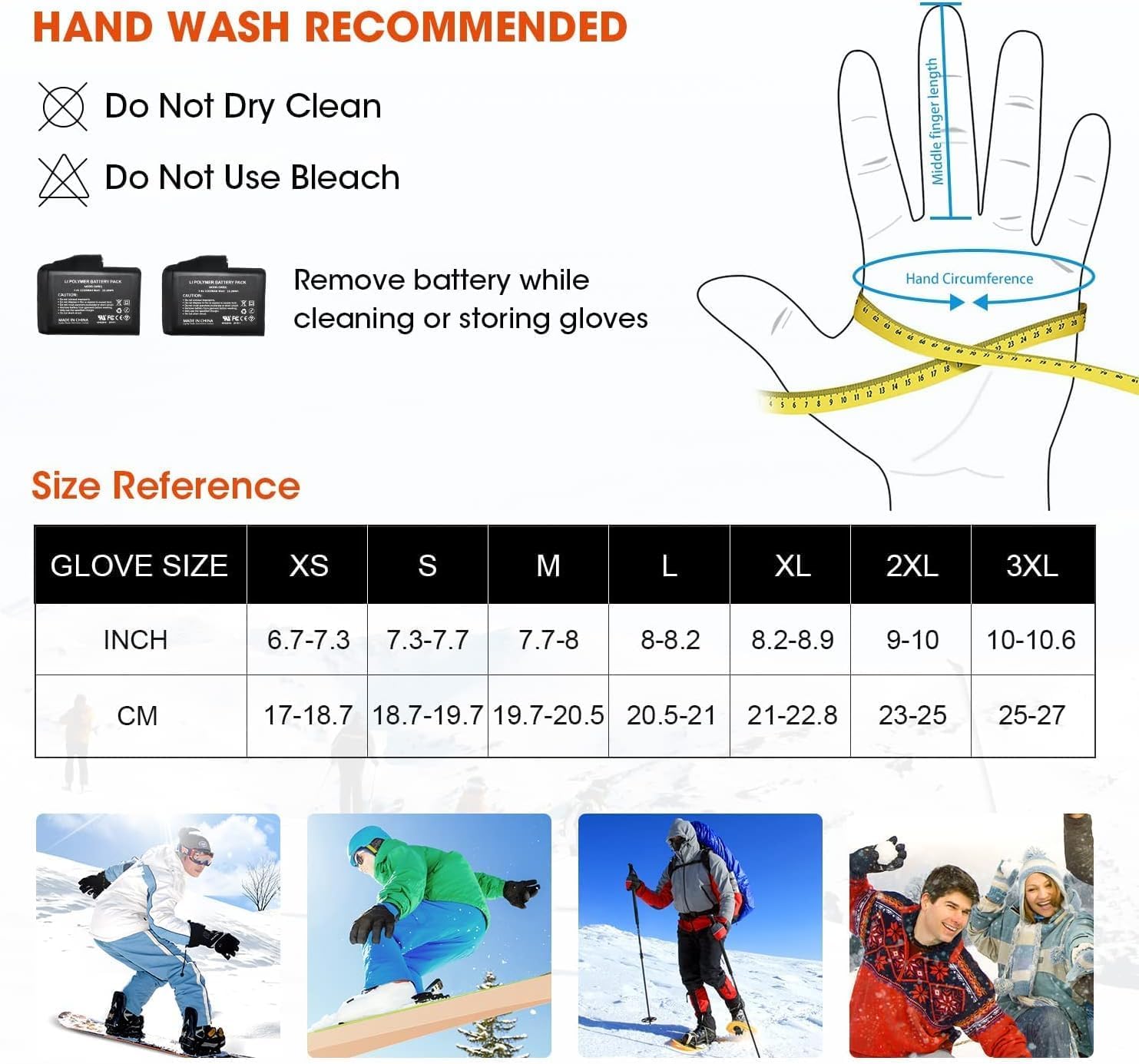 SNOW DEER Heated Motorcycle Gloves for Men Women, Electric Glove Rechargeable Battery Heated Hand for Motorcycle Biking Hunting Arthritis Skiing Working