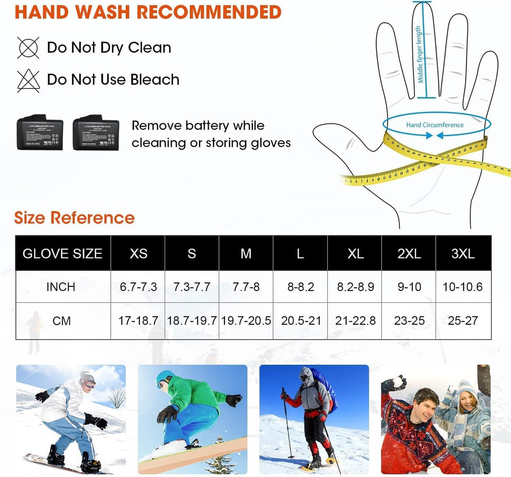 SNOW DEER Heated Motorcycle Gloves for Men Women, Electric Glove Rechargeable Battery Heated Hand for Motorcycle Biking Hunting Arthritis Skiing Working