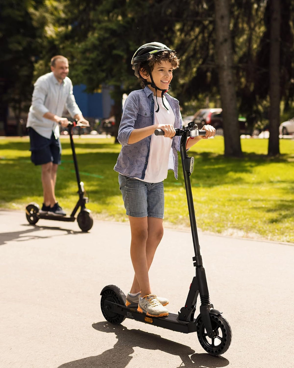 QnQ Electric Scooter 500W Peak Motor, 12 Miles Range & 15 MPH, 8' Flat-Free Tires, UL Certified, Foldable Electric Scooter for Adults, Teens and Big Kids