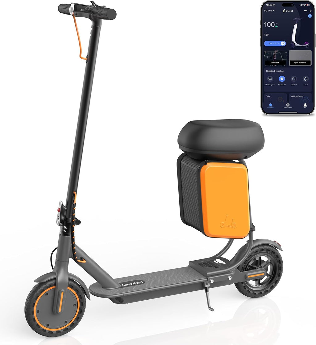 Aovowheel Electric Scooter for Adults, Folding E Scooter with 250W-500W Motor 16-24 Mph Top Speed, Max 15-60Miles Long Range,6.5''/8.5''/10''/14'' Solid Tires Commuting Scooters, Dual Brakes