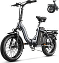 Cybervelo 750W Folding Electric Bike, 48V 20.8AH/50AH Large Removable Battery E-Bike, 80 Miles Max Range, 20' Fat Tire Electric Bike for Adults, Adult Electric Bicycles for Commute