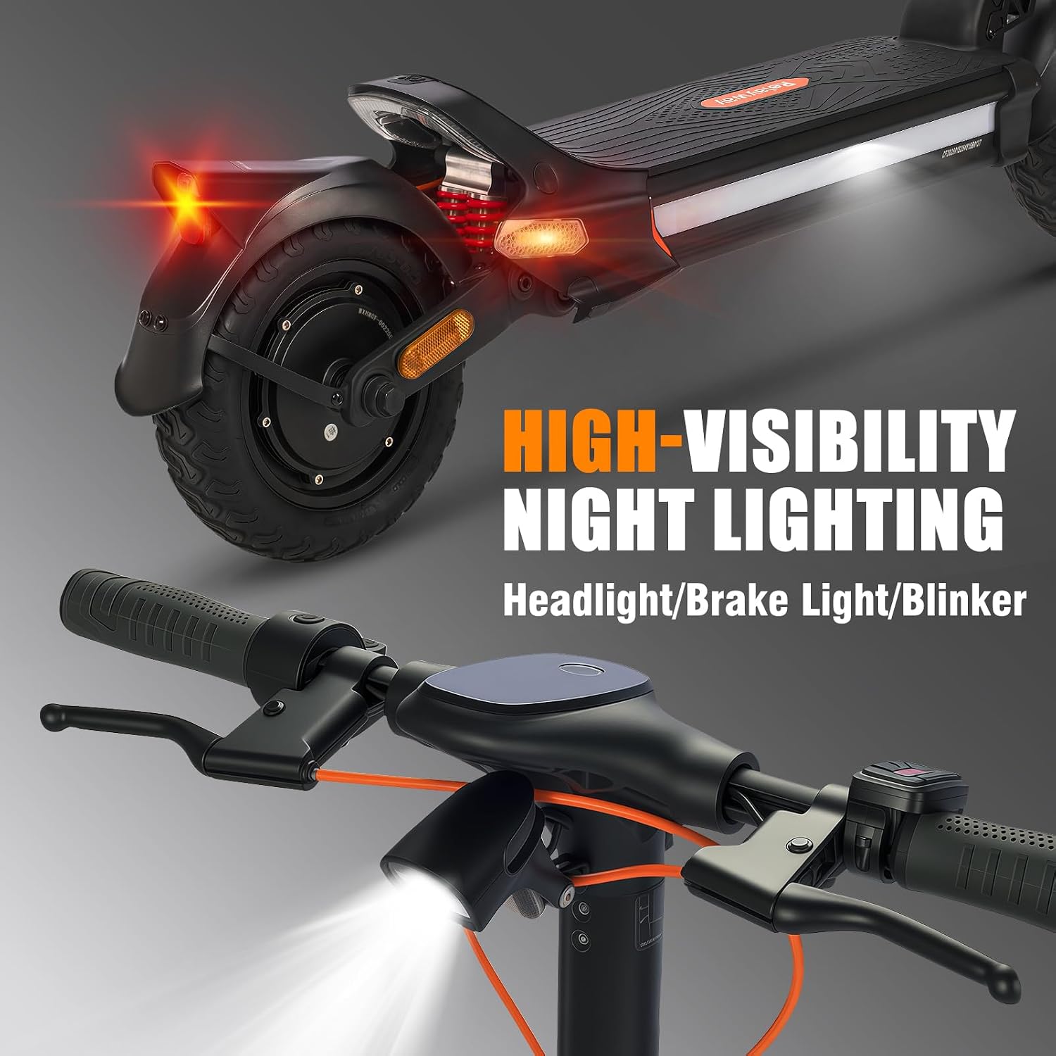 Off Road Electric Scooter Fast Speed 30 Mph, Long Range 40-50 Miles, 300+ lb Capacity