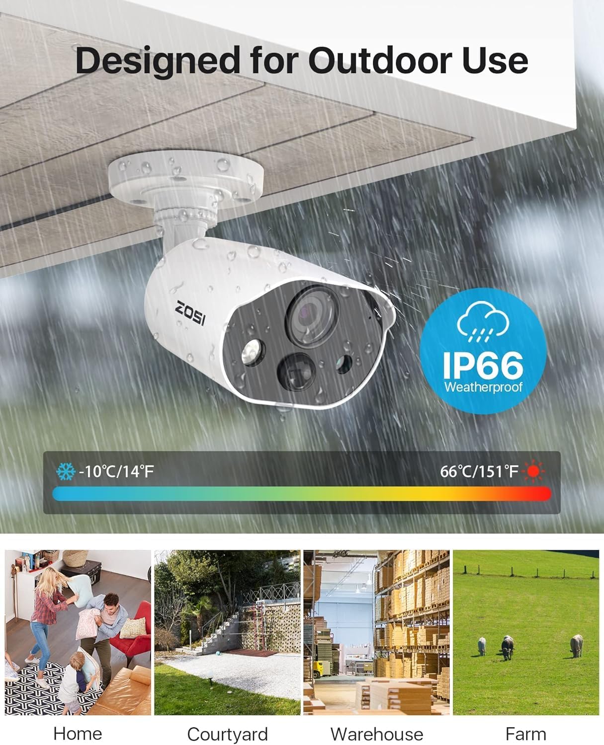 ZOSI 3K Lite Security Camera System with AI Human Vehicle Detection, 8Pcs 1920TVL 2MP Home CCTV Cameras Indoor Outdoor, Night Vision, One-Way Audio, H.265+ 8CH DVR with 1TB HDD for 24/7 Recording