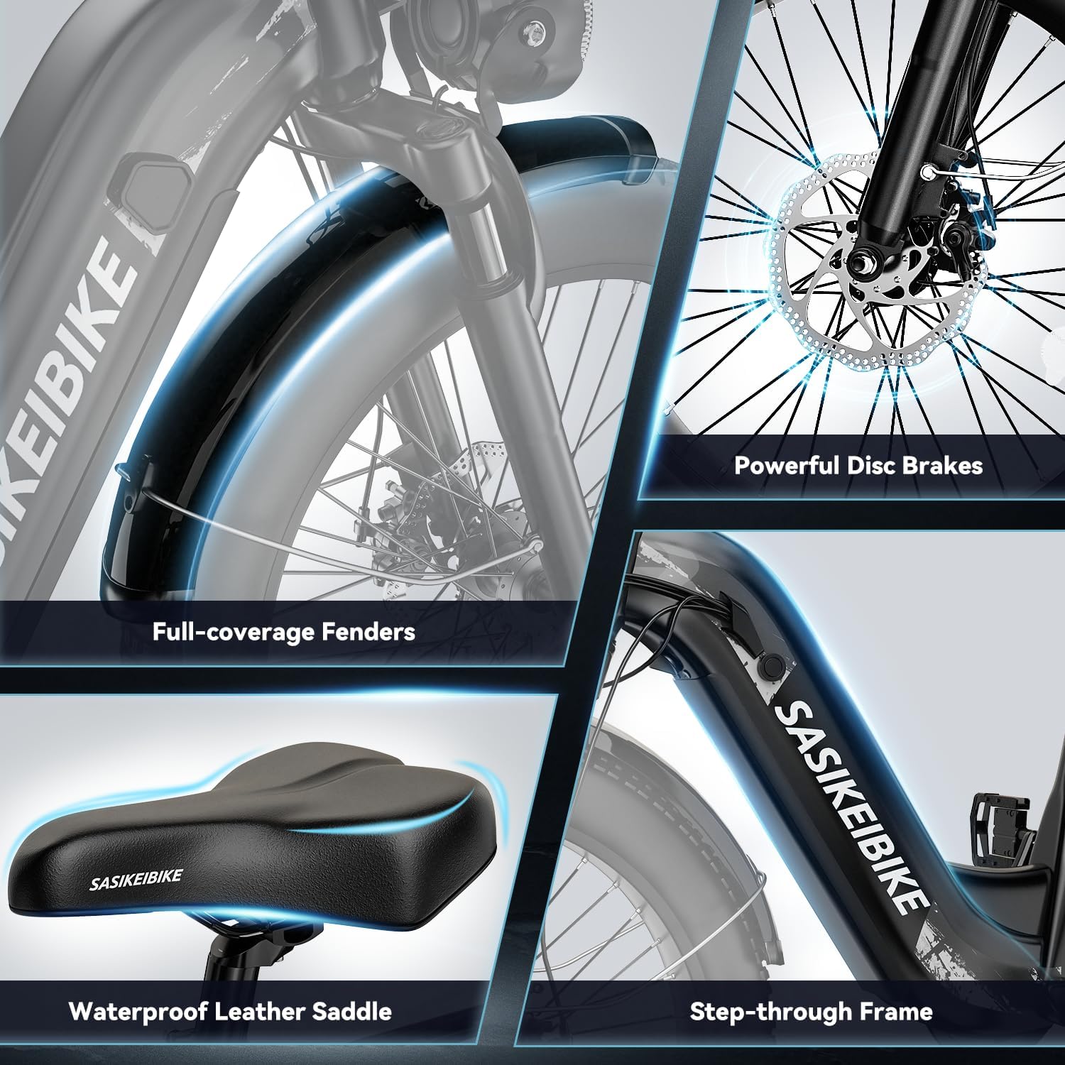 Electric Bike for Adults 1000W 1500W Peak Motor 15AH 20AH Removable Battery 70Miles 80Miles UL 2849 Certified Electric Commuter Bike Front Suspension Ebike