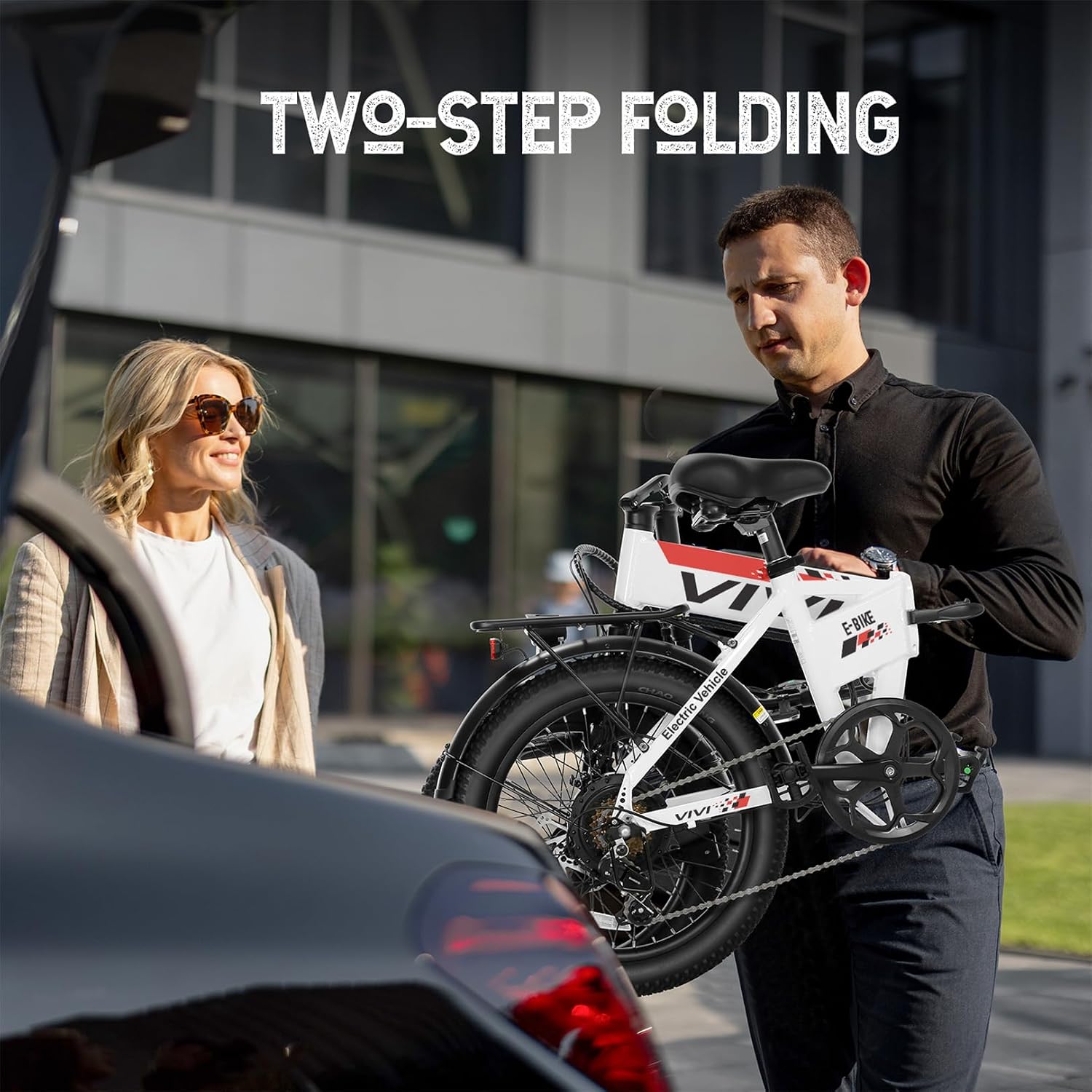 Vivi Electric Bike, 20' 500W Folding Electric Bike, 19.8MPH Adult Electric Bicycles with Removable 48V 374.4Wh Battery, Up to 50Miles Range, Cruise Control, Shock Absorber, SGS Certified to UL2849