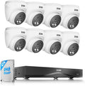 ZOSI C220 4K 8MP 16CH POE NVR Security Camera System (32CH Expandable), 8 x 8MP PoE IP Cameras Outdoor Indoor, 24/7 Recording, AI Human/Vehicle/Face Detection, Two-Way Talk, Night Vision, 4TB HDD