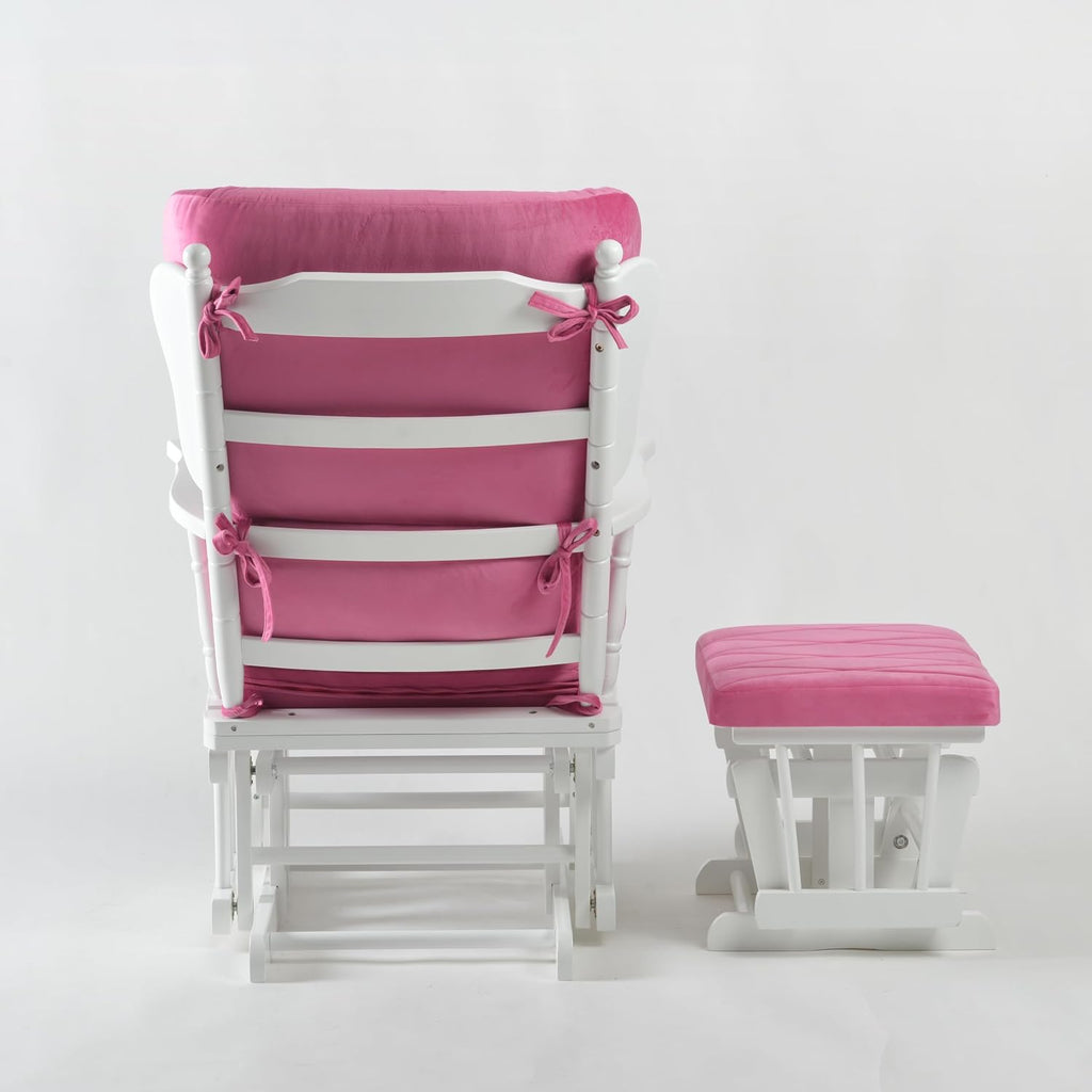 Comfort Deluxe Glider Chair and Ottoman Set (Pink)