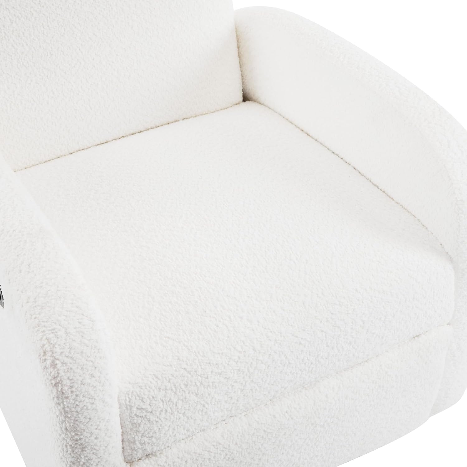 GDFStudio Swivel Glider Recliner Chair Nursery Rocker Recliner Chair with Boucle Upholstered High Back Single Seat Sofa Chair with Deep Seat Manual Nursing Reclining for Living Room, Beige