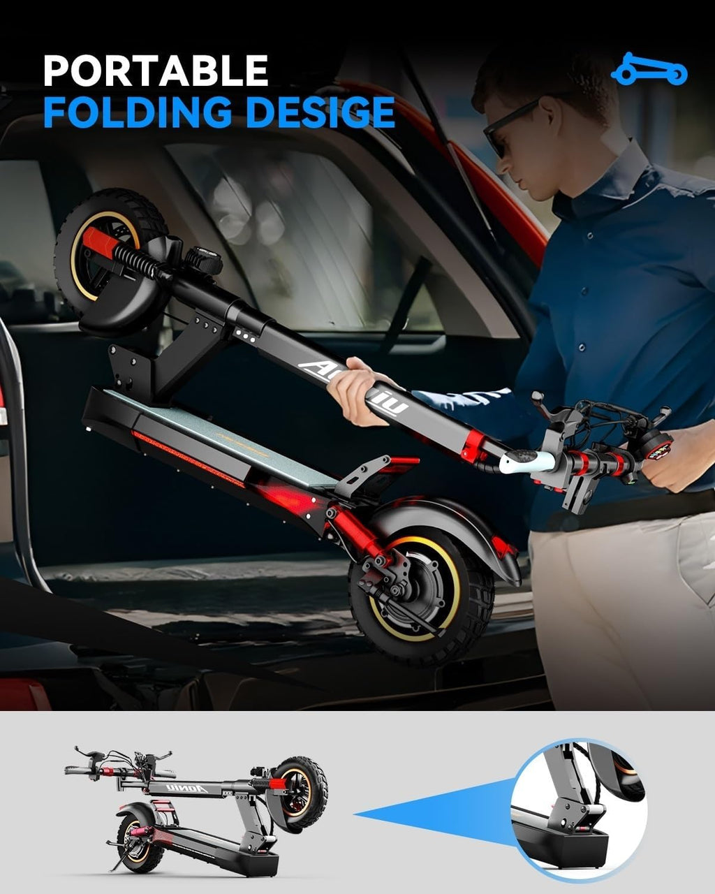 M4 Electric Scooter for Adults Escooter with Seat Off Road E Scooter 25-30mph Fast 300 Lbs+ Heavy Duty Electric Scooters Long Range 31 Miles All Terrain Foldable for Teens Commuting