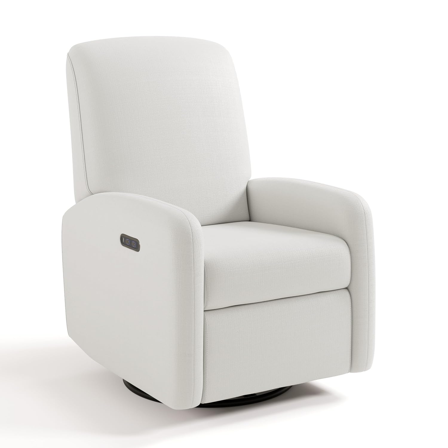 Graco Bellwood Power Recliner Swivel Glider (Ivory Basketweave) – Electronic Power Recliner for Nursery, Includes Dual-USB Charging Port for USB-A & USB-C, Glider Rocking Chair with Full Recline