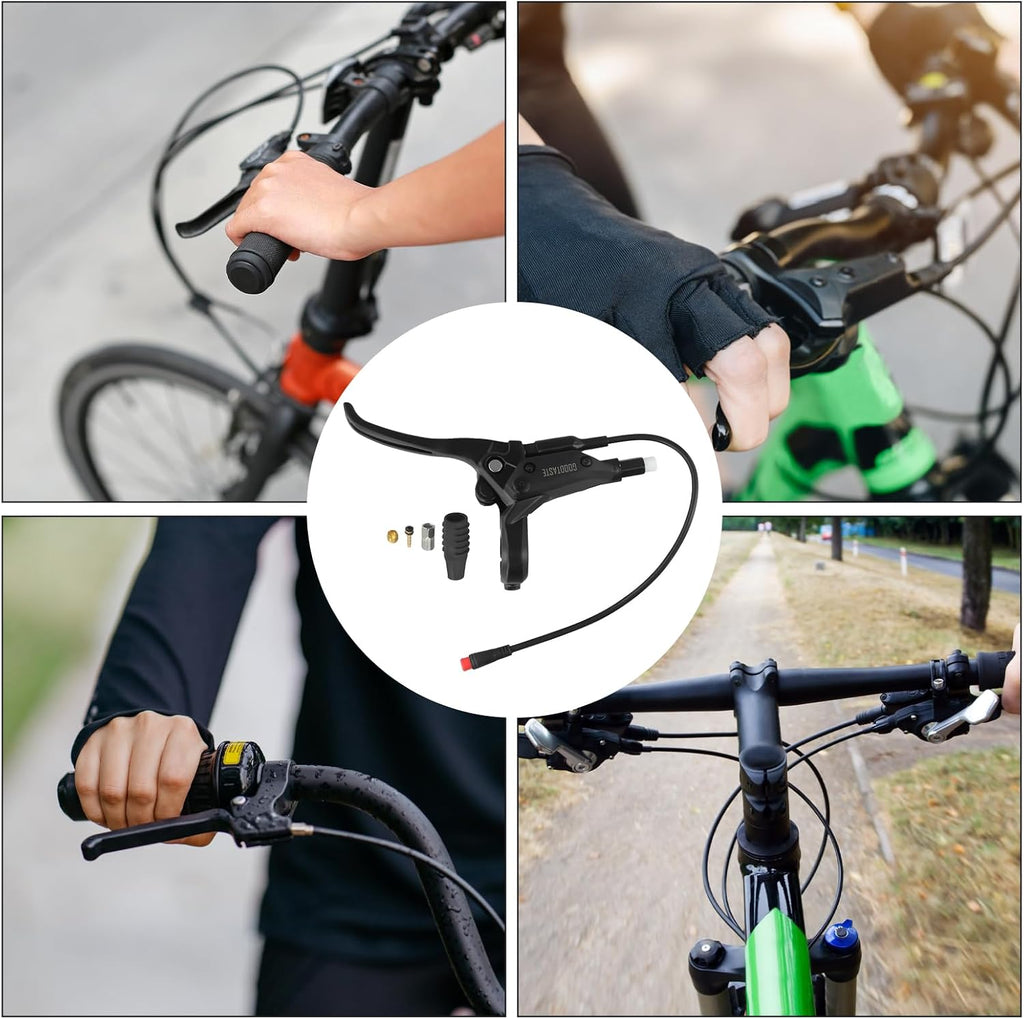 Left & Right Electronic Brake Lever Set for Most Electric Bicycle, GT03 Oil Power-Off Function Ebike Handle, Brake Grips for Electric Bike, Ebike Accessories Cut Off Power (5pcs Left)