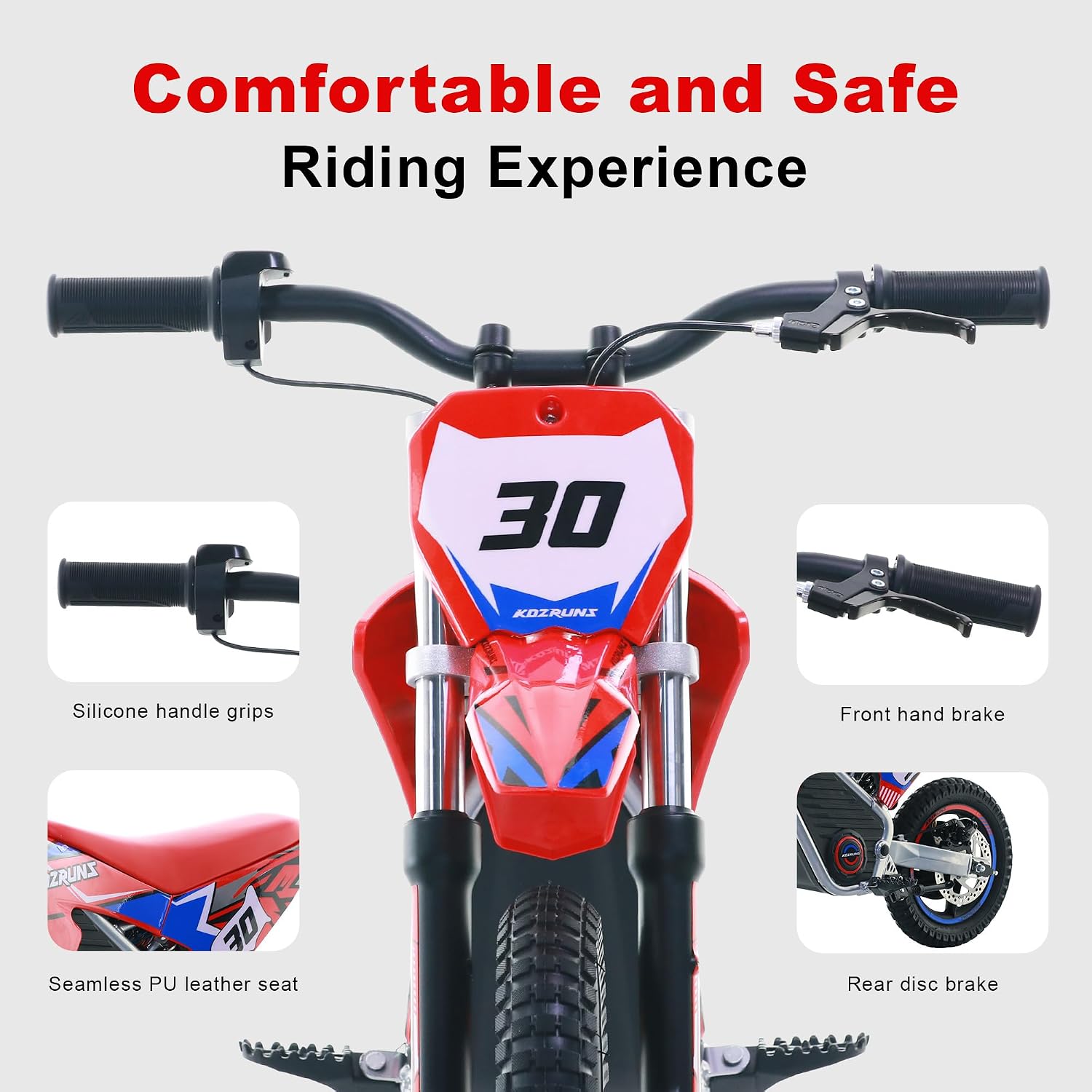 Electric Dirt Bike for Boys Girls Ages 3-8, 250W High Racing Competition Grade Motorcycle, Up to 15.5MPH 3 Speed Settings Balance Bike, 12IN Off-Road Tires & Advanced Shock Absorption, Blue