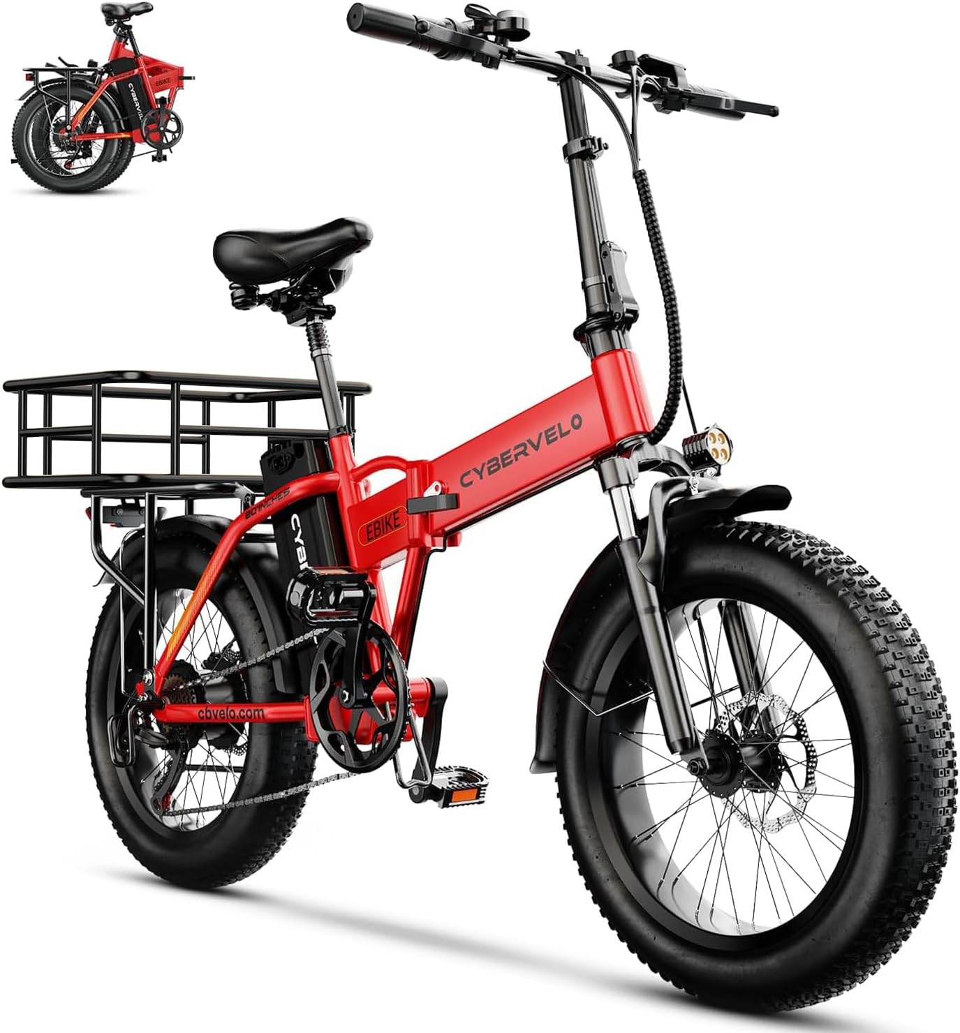 Folding Electric Bike, Removable Large Capacity Battery Ebike,Fat Tire Adult E-Bik,Long Range, Long-lasting Ebike