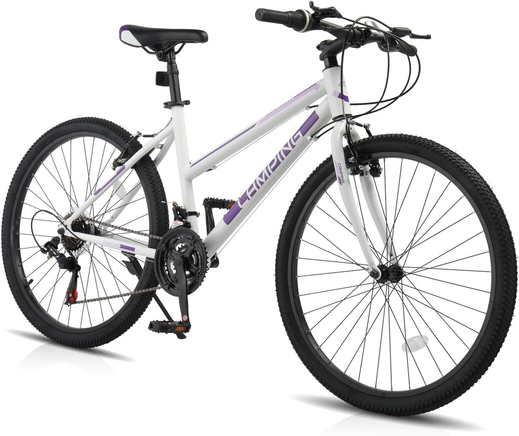 Ktaxon 20/24/26 Inch Mountain Bike, 7/21-Speed Adult Bicycle with Sturdy Steel Frame, Front Suspension, Excellent Twist Shifting, Easy to Assemble and Stylish Cool Look for Men Women