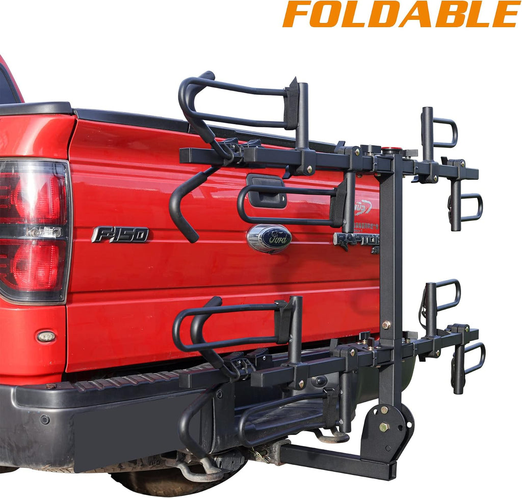 Young 4-Bike Rack Hitch Mount Platform Style Carrier for Cars Trucks SUVs Minivans with 2' Hitch Receiver, 4 Bikes X 40 lbs (160 lbs Total) Load Capacity