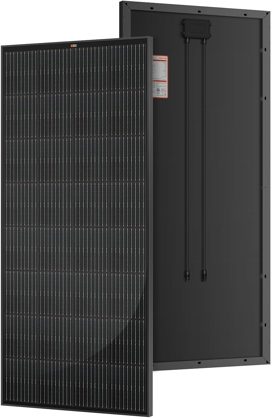 RICH SOLAR 200 Watt Black 12 Volt Moncrystalline Solar Panel High Efficiency Solar Module for RV Trailer Camper Marine Off Grid