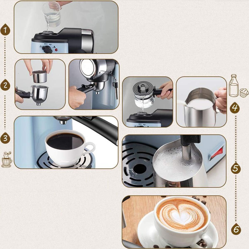 Espresso Machine, 5 Bar Pressure Pump,800W Coffee Maker 240Ml,Espressimo Barista Style Coffee Machine
