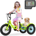 LILYPELLE Electric Tricycle for Youth, 250W Aluminum Frame Electric Tricycle Etrike, 16IN 3 Wheels Electric Bicycle Bikes, 3.0 Fat Tire Electric Trike with Removable Battery and Rear Basket