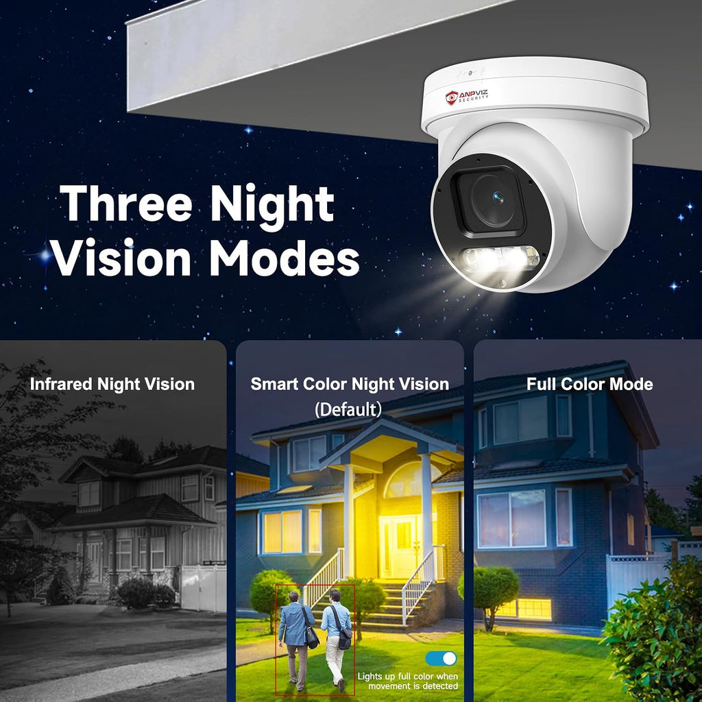 Anpviz 4K 8MP PoE PTZ Camera Outdoor, 5X Optical Zoom 2.7~13.5mm Lens, Pan 280° Tilt 90° IP Security Camera Human Vehicle Detection, Spotlight&Sound Alarm, 2 Way Talk, PTZIP30A80WD-SA-5X (U Series)