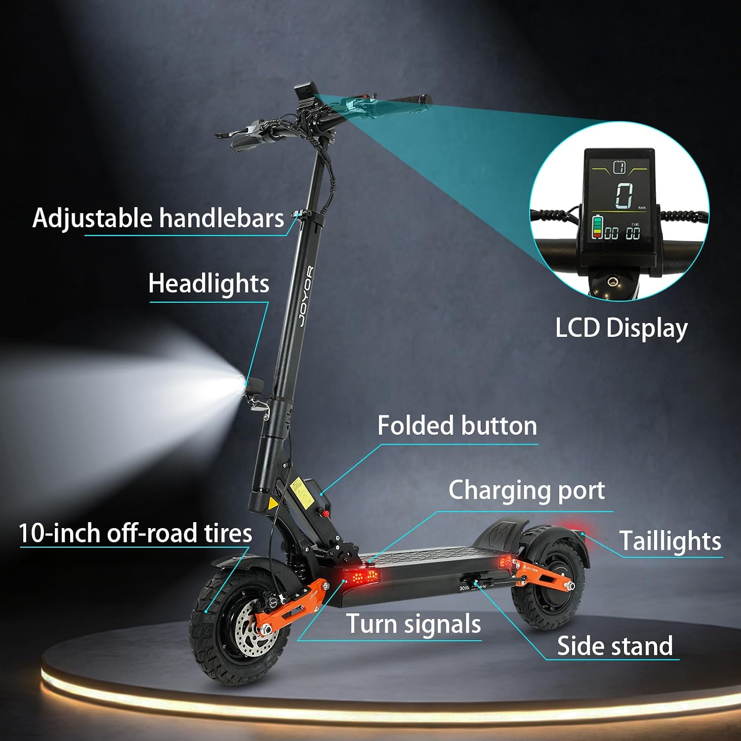Electric Scooter Adults 1600/4000/6000W Motor 50 Miles Long Range & 40/45/50 MPH Top Speed 10' Off Road Tire Folding E-Scooter 60V/48V 20.8AH Battery Kick Scooter with Detachable Seat for Commuter