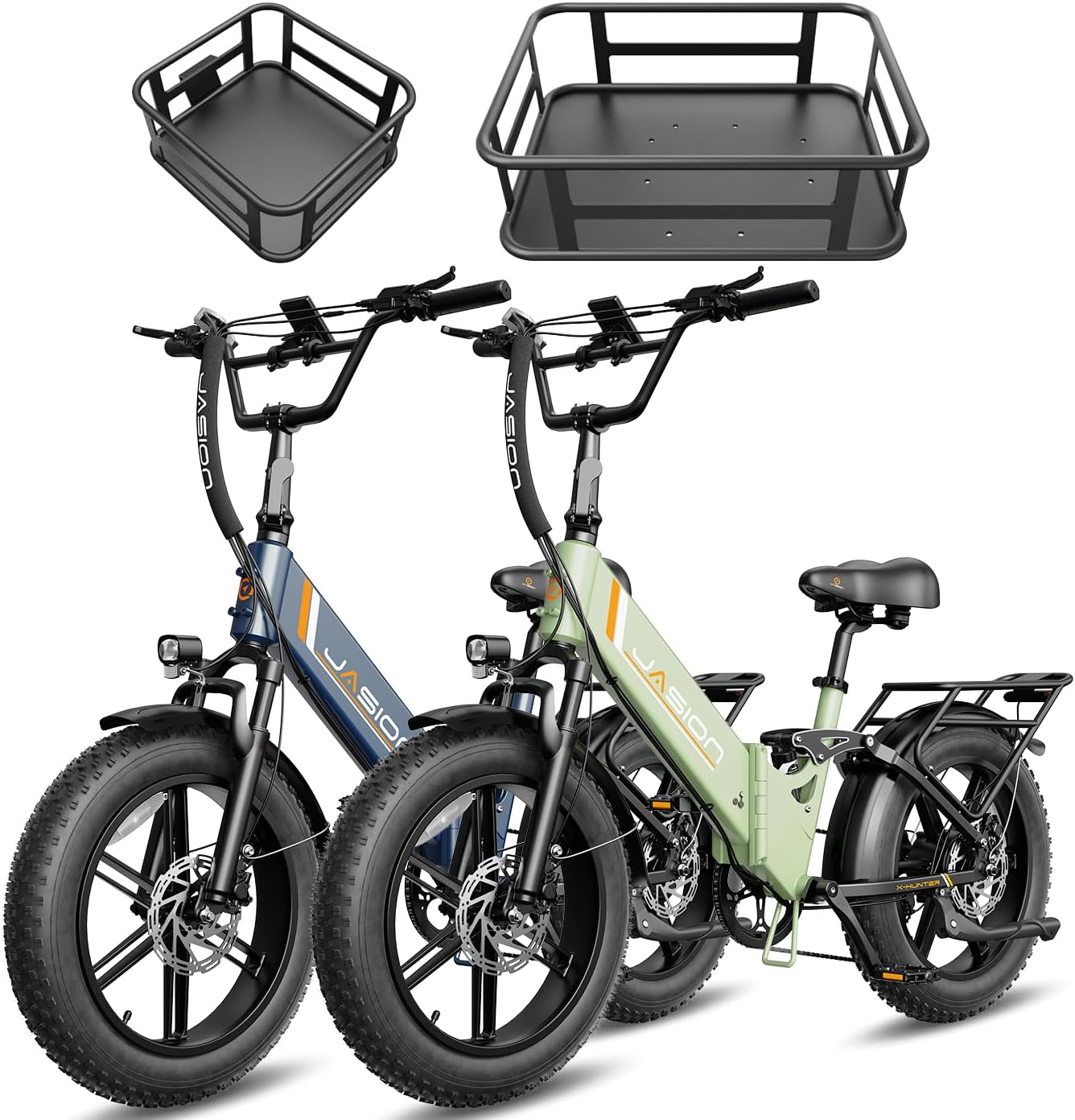 Jasion X Hunter ST 20' Electric Bike for Adults,Peak 1400W Motor,30MPH Max Speed Foldable Ebike,71 Miles Range Folding E Bicycles,624WH Battery,Hydraulic Disc Brakes,UL 2849 Certified