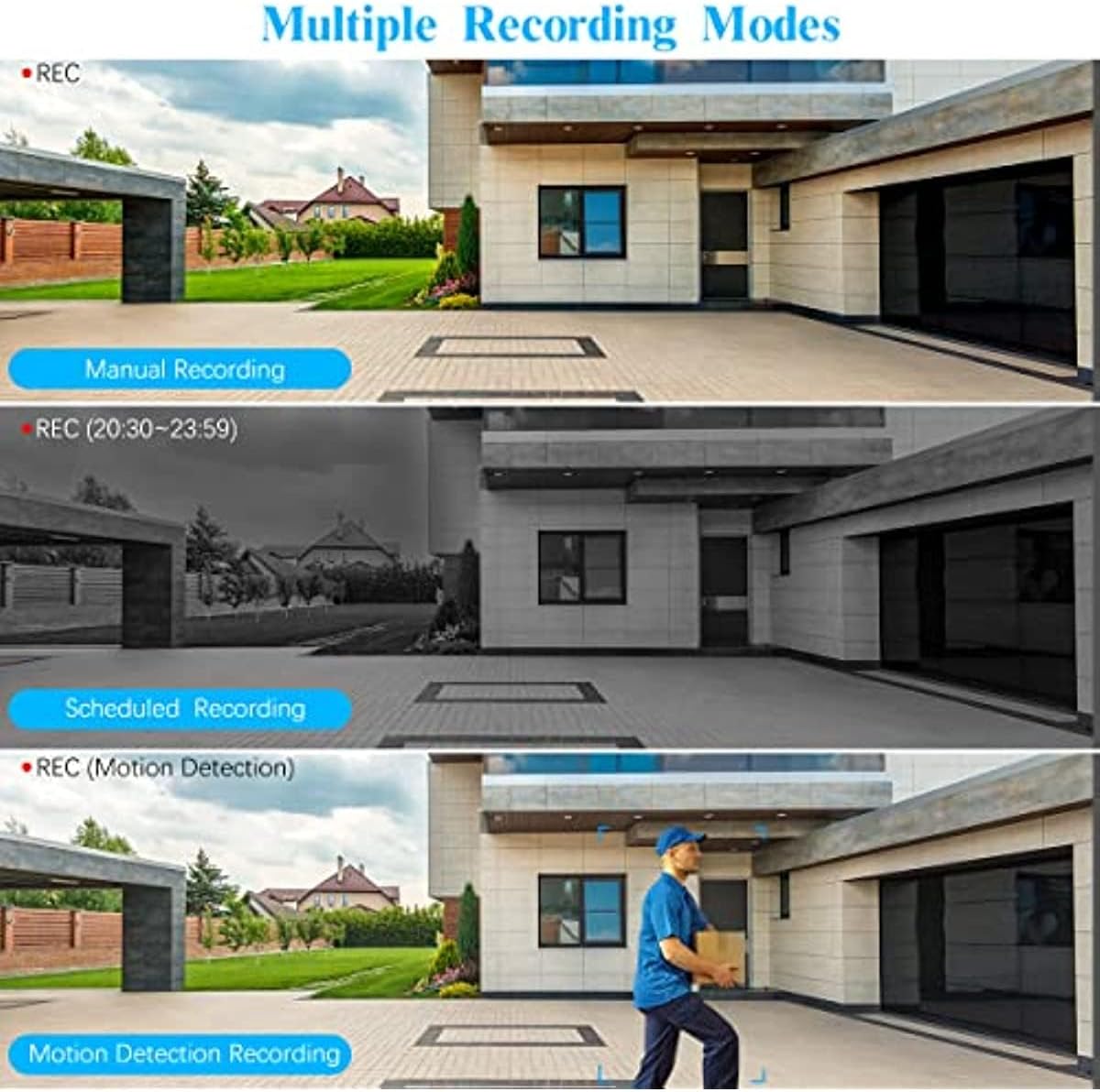 OOSSXX (2026 New) 5MP Wireless Security Camera System, 10CH WiFi NVR with 8 Outdoor Cameras & 3TB HDD, Dual Antennas 55% Longer Range, 2.4/5.8GHz, 130° Wide Angle, 2-Way Audio, No Fee App
