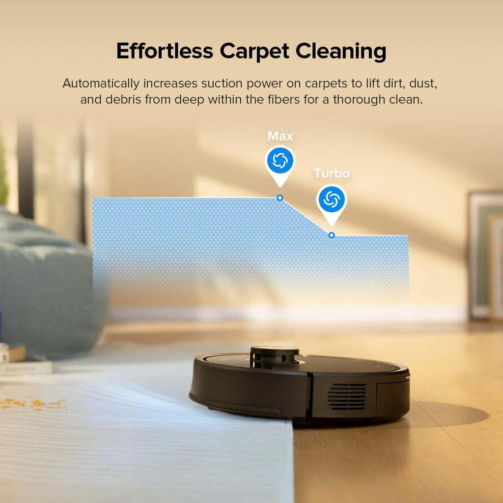 roborock Q7 M5 Robot Vacuum and Mop Combo, 10,000Pa HyperForce Suction, Robotic Vacuum Cleaner, Dual Anti-Tangle System, APP-Controlled Mopping, LiDAR Navigation, for Pet Hair and Carpet, Black
