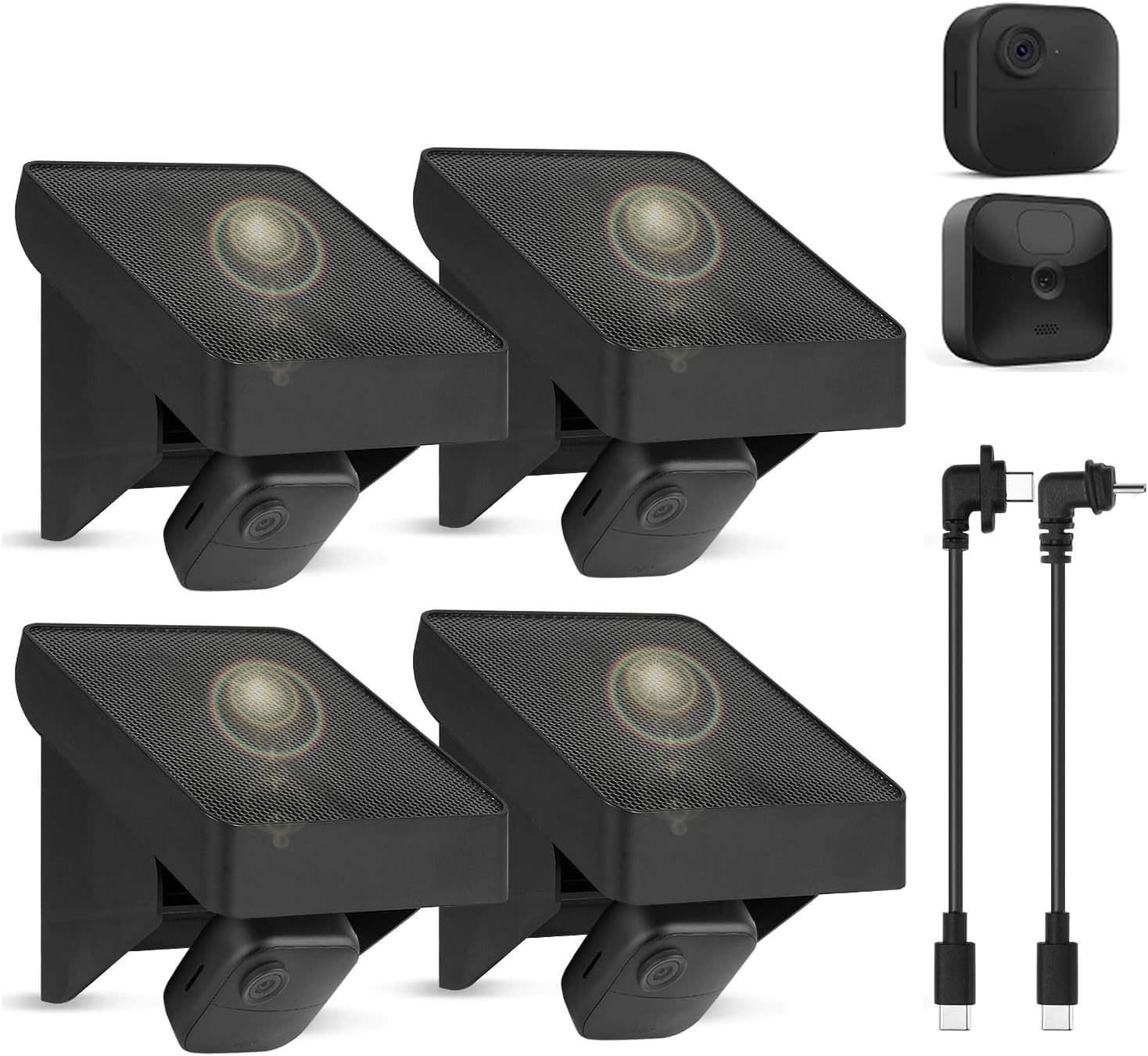 Solar Panel Charging Mount Compatible with Blink Outdoor 4(4th Gen)/Outdoor XT3/XT2/XT Camera, Blink Solar Panel with Internal Battery, IP67 Waterproof, 365 Days Solar Power, Adjustment Angle, 4 Pack