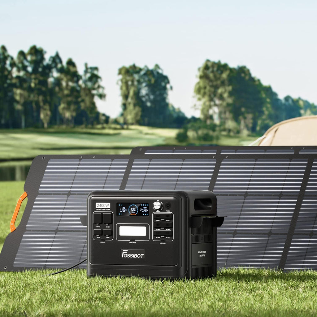 FOSSiBOT Solar Panel SP200, Foldable 200 Watts Solar Panel, Flexible Solar Panel w/Adjustable Kickstands for Home, RV, Camping, Blackout for FOSSiBOT F2400 and Other Brands Portable Power Station