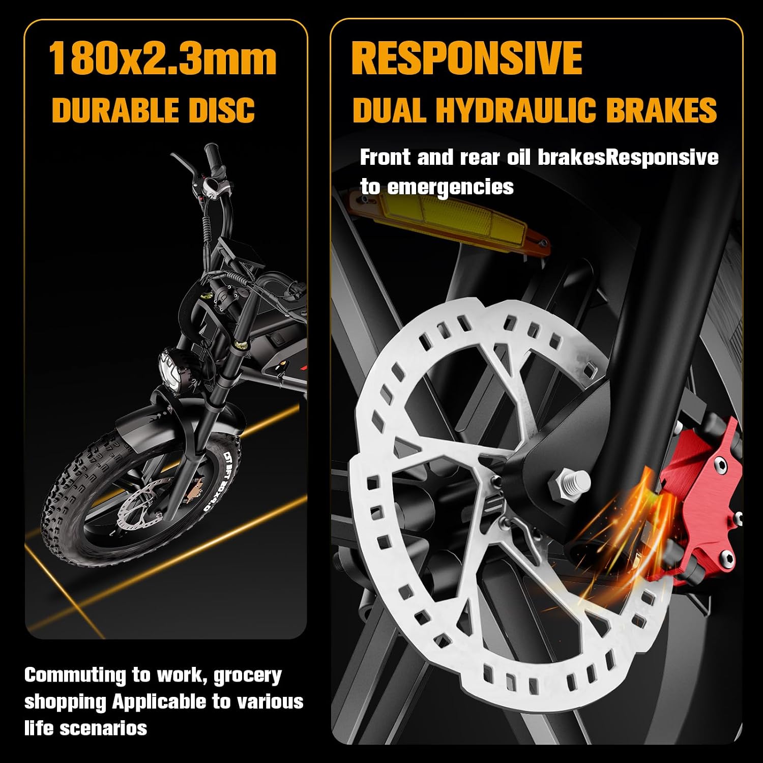 Electric Bike for Adults, 52V 40Ah Battery Peak 2000W Motor 35MPH, 50-180 Miles, 20' Fat Tire Dirt Bicycle Dual Suspension All Terrain Motorcycle, Moped Style Ebike for Mountains Snow Sand Road