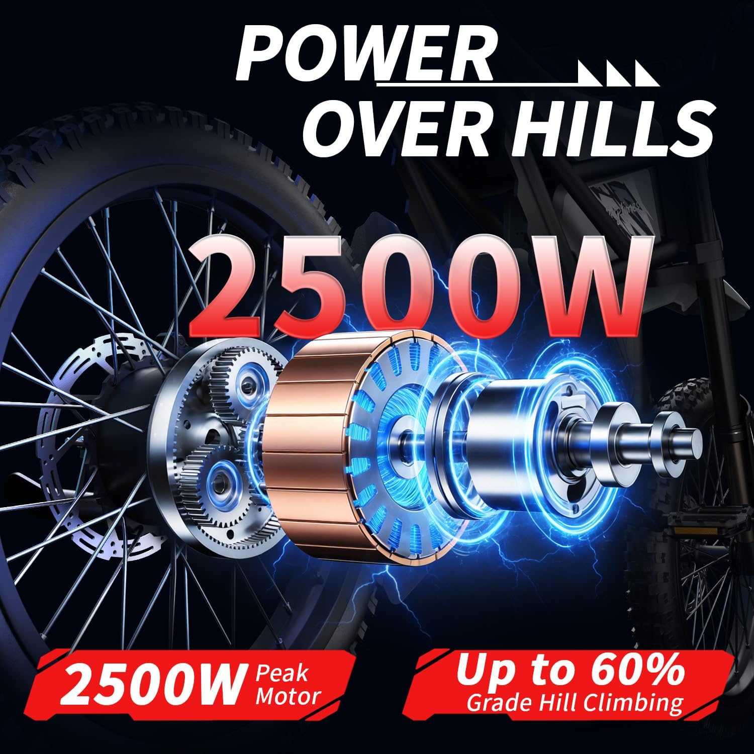Bootime GT73 PRO/ GT73 Electric Dirt Bike for Adults Teens - 3000W/ 2500W Motor 50/37 MPH High-Speed, 25' Fat Tires & Dual Removable Battery(60V/48V) | All-Terrain Off-Road eBike for Snow, Sand