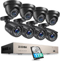 ZOSI 8CH 5MP Lite Security Camera System Outdoor with 1TB Hard Drive,8 Channel H.265+ 5MP Lite CCTV DVR and 8X1920TVL 1080P Home Surveillance Cameras,80ft Night Vision,Remote Access for 24-7 Recording