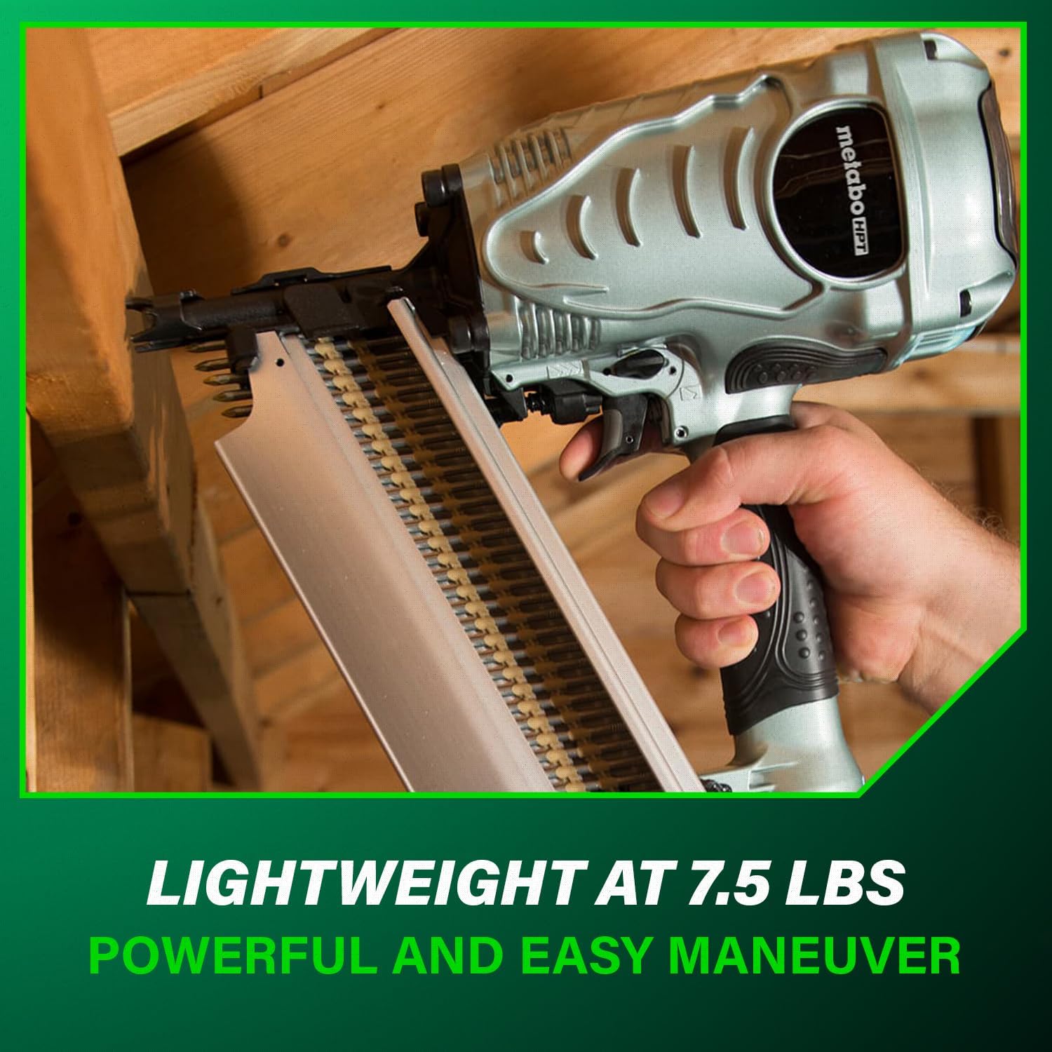 Metabo HPT Framing Nailer, Pro-Preferred Power Nailer for Flooring, Roof Decking, and More, Lightweight 7.5 lbs Framing Tool for 21° 2' to 3-1/2' Plastic Collated Nails, NR90AES1
