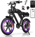 Movcan V30/V30Max/V30ProMax Electric Bike for Adults, 1000W/1500W/3000W, 28/32/37.5MPH, 48V 15.6/31.2/40AH Battery, Max Range 120Mile Electric Dirt Bike, 20' Fat Tire, 7-Speed Electric Mountain Bike