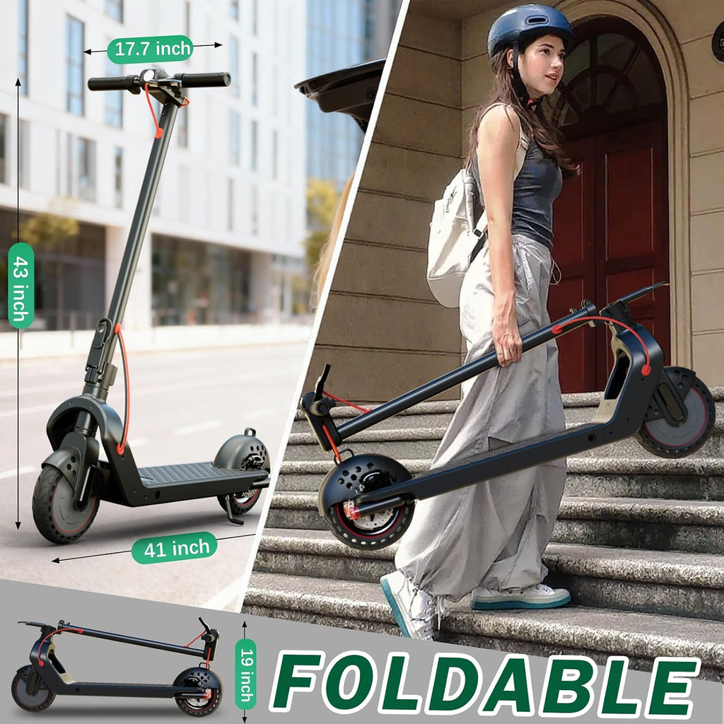 UrbanFish Electric Scooter, 350W/500W, 8.5' Tires, 21 Miles Range, 16/19 Mph, Folding E-Scooter with Dual Braking，APP Control