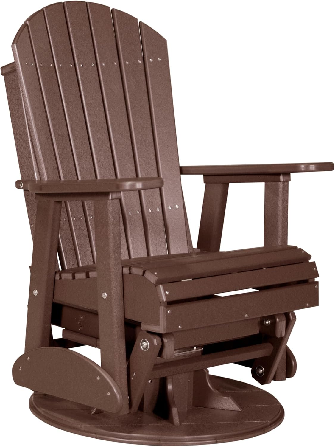 LuxCraft 2' Adirondack Swivel Glider - Available in 14 Colors, Chestnut Brown