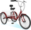 ABORON Adults Tricycle, 3 Wheels Bike for Adult, Tricycle for Adults, Double-Wall Wheel Rims, Tricycle for Women Men Exercise Outdoor Sports