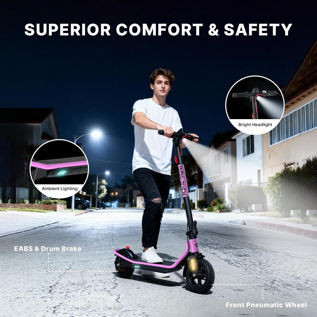 Gotrax Electric Scooter for Adults, Max 12 Mile Range & 15.5Mph by 250W Motor, 8.5' Front Air & Rear Solid Tires, Max Load 220lbs & Big Display with Cruise Control, Foldable EScooter EABS & Drum Brake