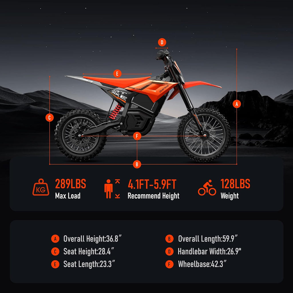 Electric Dirt Bike for Adults Teens, 3000W Brushless 220Nm Motor - 45° Slope, 38 MPH, 48V/23.4Ah Removable Battery, Dual Hydraulic Brakes & Full Suspension Electric Motorcycle for Age 13+
