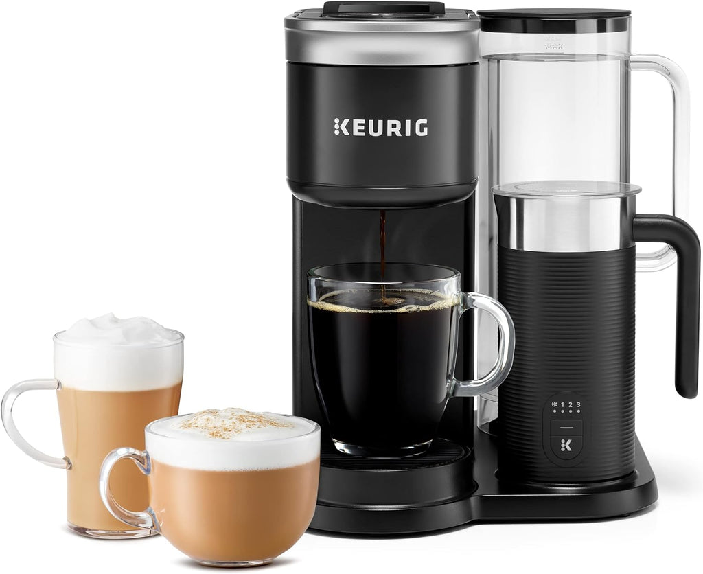Keurig K-Cafe SMART Single Serve K-Cup Pod Coffee, Black & Brewer Maintenance Kit, Includes Descaling Solution, Water Filter Cartridges & Rinse Pods, 14 count