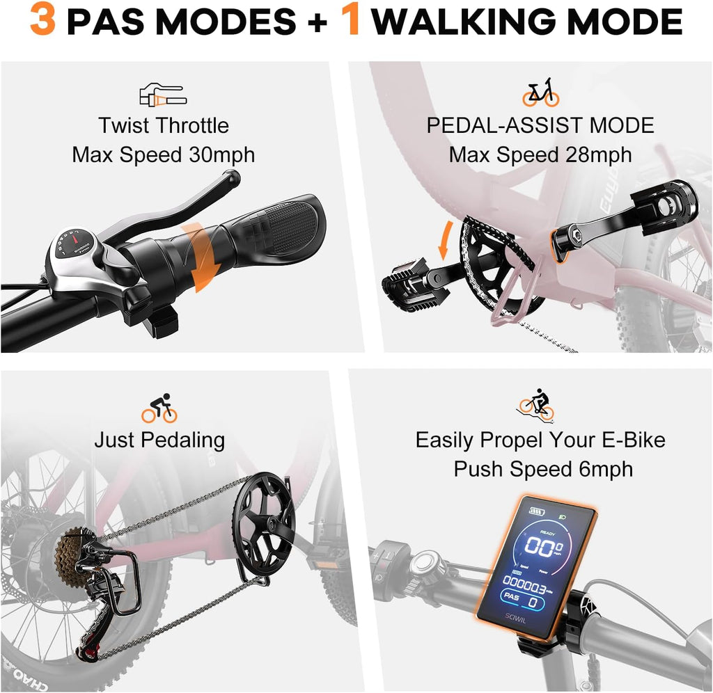1000W Folding Electric Bike,48V 20AH Removable Battery E Bike,80 Miles Max Range Electric Bike for Adults,20' Fat Tire Foldable ebike,Adult Electric Bicycle for Commute Beach Snow
