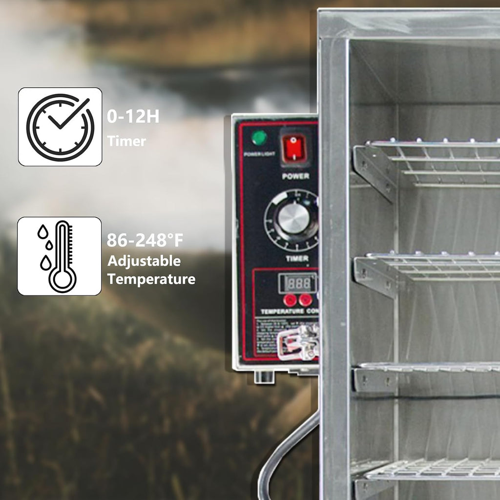 CLIVIA Electric Vertical Smoker, 8 Layers Outdoor Digital BBQ Smoker Oven with Adjustable Temperature&Time Controller, Barbecue Cooking, Grilling Smoking for Fish, Sausage, Jerky (DSH-S50B)